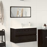 Set mobilier de baie, 2 Piese, stejar negru, lemn prelucrat