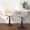 Set 2 Scaune Bucatarie Pivotante Gossi, Crem Catifea, Inaltime Reglabila, Rotire 360&deg;, Cadru Otel, Moderne