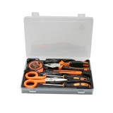 Trusa 6 scule de mana, ruleta 3m, cleste, foarfeca, cutter si surubelnite, pentru reparatii casnice si bricolaj