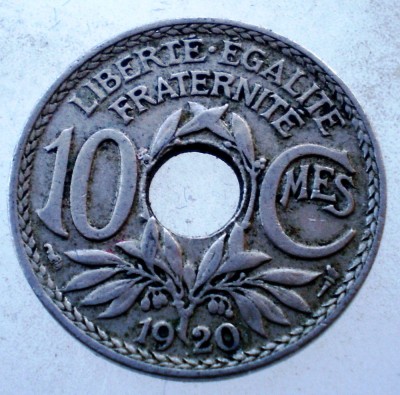 7.864 FRANTA 10 CENTIMES 1920 foto
