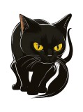 Cumpara ieftin Sticker decorativ Pisica, Negru, 74 cm, 6136ST, Oem
