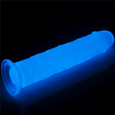 Dildo Clasic Fosforescent Lumino Play, Alb, 20 cm foto