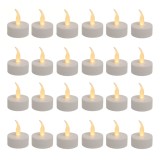 Cumpara ieftin Set 24 lumanari LED, rotunde, tip pastila, lumina calda, 3.6 cm, plastic, pentru decor, petreceri