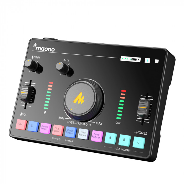 Mixer Profesional Maono AMC2 NEO, portabil, autonomie 7h, all in one, pentru podcast, live streaming