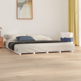 Cadru de pat, alb, 200x200 cm, lemn masiv de pin GartenMobel Dekor, vidaXL