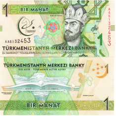 Turkmenistan 1 Manat 2017 Comemorativa UNC