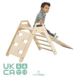 Set de catarat Montessori Pikko cu tobogan, MamaToyz, placaj mesteacan, 145x49x66cm, 2 ani+
