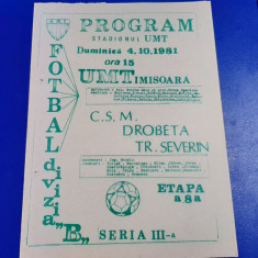 program UM Timisoara - CSM Dr. Tr. Severin