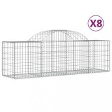 Cumpara ieftin Cosuri gabion arcuite 8 buc, 200x50x60/80 cm, fier galvanizat