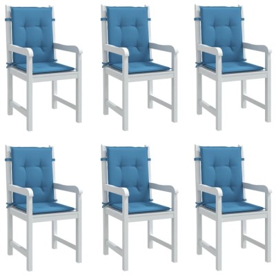 Perne scaun spătar mic 6 buc. melanj albastru 100x50x4cm textil foto