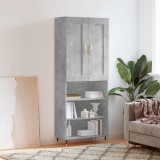 vidaXL Dulap &icirc;nalt, gri beton, 69,5x34x180, lemn compozit
