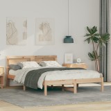 vidaXL Cadru de pat Maro 135 x 190 cm Lemn de brad