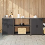 vidaXL Set de depozitare pentru bucătărie 3 pcs Negru 210 x 50 x 92 cm