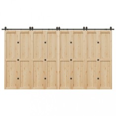 Set feronerie pentru uși glisante, negru, 400 cm, oțel