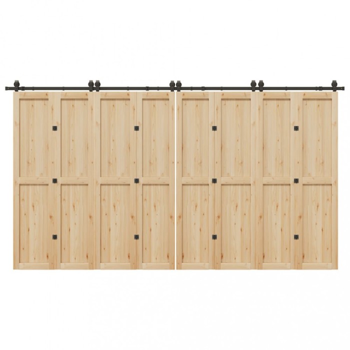 vidaXL Set feronerie pentru uși glisante, negru, 400 cm, oțel