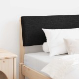 vidaXL Tăblie tapițată Negru 100 cm Lemn de pin masiv 879136