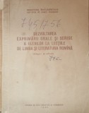 Dezvoltarea exprimarii orale si scrise a elevilor - 1956