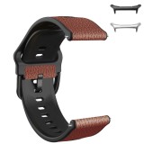 Curea hibrid piele-silicon compatibila cu Samsung Galaxy Watch Ultra2, Telescoape QR, 22mm, Carob Brown