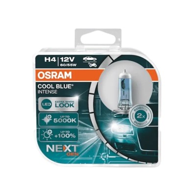 Set 2 becuri auto halogen Osram H4 Cool Blue Intense Next Generation +100 foto