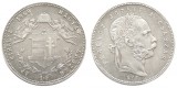 T684 UNGARIA 1 FORINT 1869 GYF ALBA IULIA ARGINT APROAPE NECIRCULATA aUNC/UNC, Europa