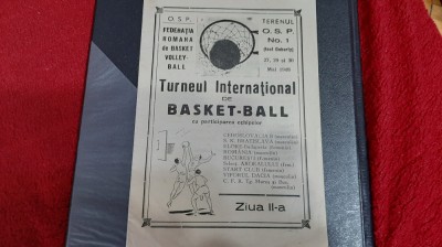 program Turneu international baschet 27-30 05 1948 foto