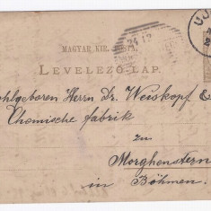 Hungary 1898 Postal History, Postal Card to Bohemia D.047
