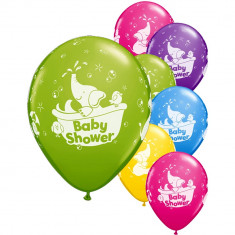 Baloane latex 11&amp;#039;&amp;#039;/28cm Baby Shower asortate, Qualatex 18508 foto