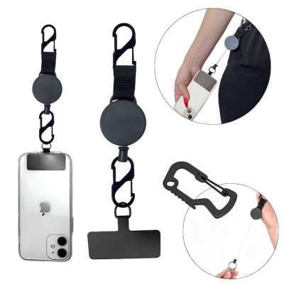 Breloc Suport Telefon Chei Salestore.ro&amp;reg; &amp;ndash; Fir Oțel 60cm, Carabină, Prindere Sigură, Drumeții, Husă Telefon foto