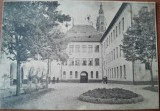 Carte postala, Sibiu, curtea Academiei Teologice Andreiane, perioada interbelica