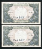 q776 PERECHE CONSECUIVA DE 1000 LEI 20 MARTIE 1945 NECIRCULATA UNC