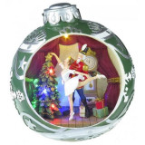 Decoratiune Craciun muzicala, glob de brad cu balerina, LED multicolor, 3xAA, 30.5x26.5 cm, Strend Pro