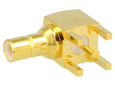 Soclu SMB tată 90&amp;deg; 50&amp;Omega; THT PCB aurit foto