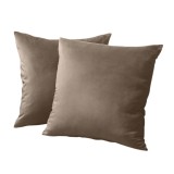 Set 2 huse pernute decorative din catifea cu fermoar, 50x70 cm, Madison, densitate 700 g/ml, Coffee