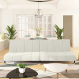 Canapea Extensibila 2 Locuri vidaXL Crem Catifea 200x84.5x69cm