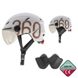 Casca trotineta electrica GLOOB Urban Alb-Maro M, cu insertii detasabile