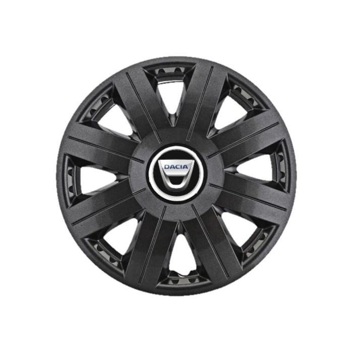 Set 4 capace roti Cosmos Negru R15, pentru gama auto Dacia