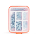 Set suruburi/saibe/piulite Handy, otel, 90 piese, caseta plastic inclusa