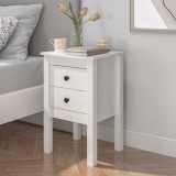 Cumpara ieftin Noptieră, alb, 40x35x61,5 cm, lemn masiv de pin