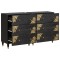 Bufet 2 buc. 60 x 33 x 75 cm Lemn de mango solid Negru - 3