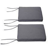 Outsunny Set de 2 perne pentru fotolii de grădină Pernă pentru scaun de exterior Perne de șezut detasabile Umplutură de 5 cm Tesatura de poliester dim