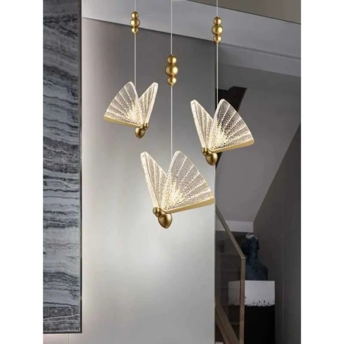 Lustră Suspendată LED cu 3 Fluturi, 22W, 3 Tipuri de Lumină