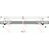 Furtun frana spate TRW, Ford Granada 1977-1985, Scorpio 1985-1994, Sierra 1987-1993, partea stanga=dreapta, spate; puntea spate; stanga; dreapta; Sis