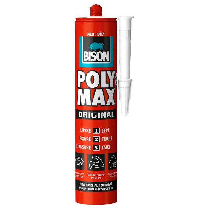 Adeziv și etanșeizant MS Polimer BISON Poly Max Original, alb, 465g