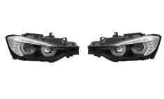 Set faruri tuning BMW 3/3 GT, 01.2012-2015, cu LED indicator; cu daytime running light; H9; electrical; negru, transparent; Tuning; halogen,