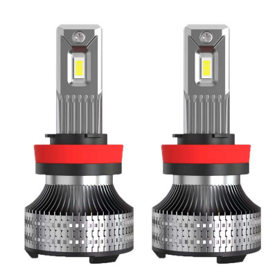 Set 2 LED-uri Auto Techstar&amp;reg; P30, H11/H9/H8, 80w, 14000 Lumeni, 6500K, AUTO, 12-24 Volti, CSP, Canbus, Miez Cupru, Radiator Aluminiu foto