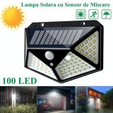 Lampa de perete solara si senzor de miscare cu 100 Leduri, Oem