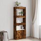 VidaXL Dulap &icirc;nalt, stejar fumuriu, 63x33x180 cm, lemn prelucrat