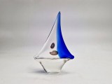 Murano original figurina din sticla reprezentand un vas cu panze Venetia anii &#039;70 paperweight arta sticla lucrata manual 17 x 11 cm