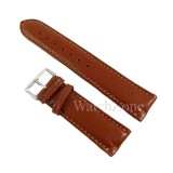 Cumpara ieftin Curea ceas piele naturala maro cusatura crem 24mm