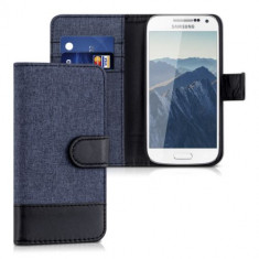 Husa pentru Samsung Galaxy S4 Mini, Textil, Albastru, 35284.17 foto